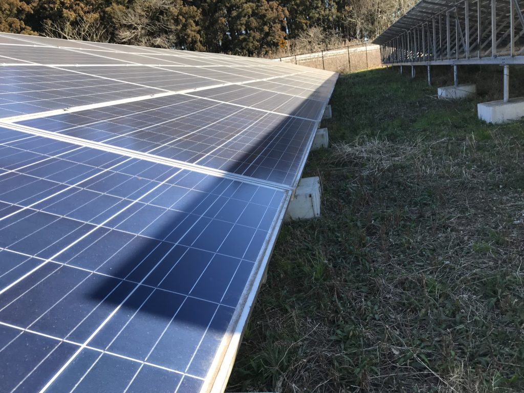 前列アレイの影がかかっている